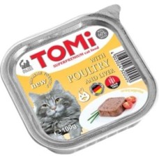 Tomi Kedi Kümes Hayvanı & Ciğerli Yaş Mama 100gr (Pate) 